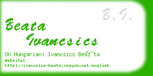 beata ivancsics business card